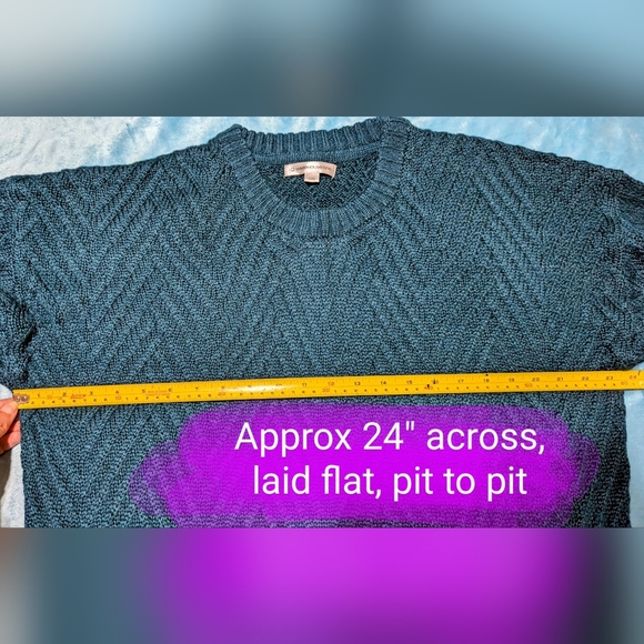 Warehouse One, BNWOT, dark teal/emerald green size LG, knitted style sweater - Picture 10 of 14